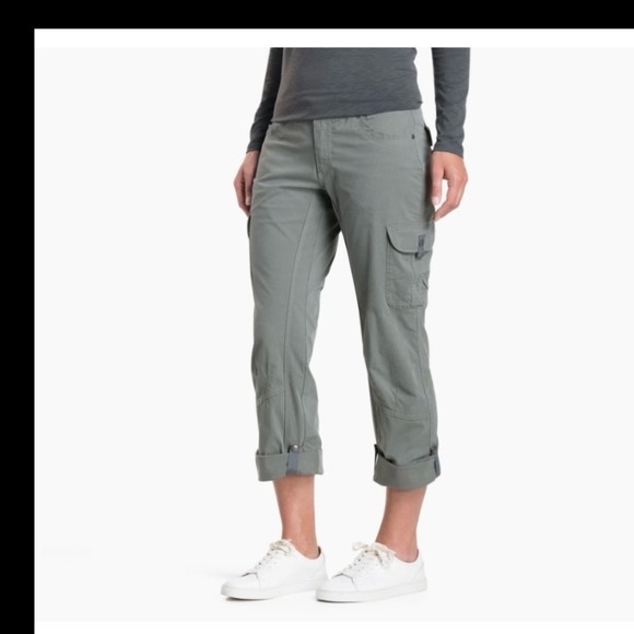 Kuhl Pants - Kuhl Women's Splash Roll Up Hiking Convertible Cargo Pants/Capris‎ Green 6 Short